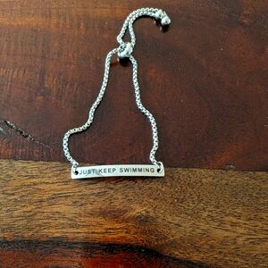 NWOT Inspirational Bracelet for Adults Just Keep Swimming